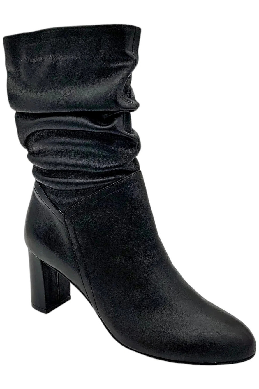 David Tate Women's Velvet Boot Black Leather - Medium